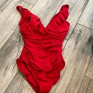 Ralph Lauren Red Ruffle one piece